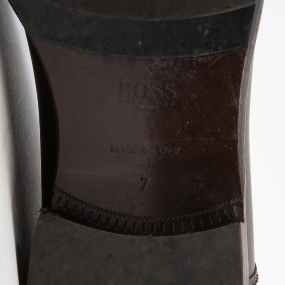 Hugo Boss Made in Italy Brown Leather Derby Shoes - Picture 4 of 5